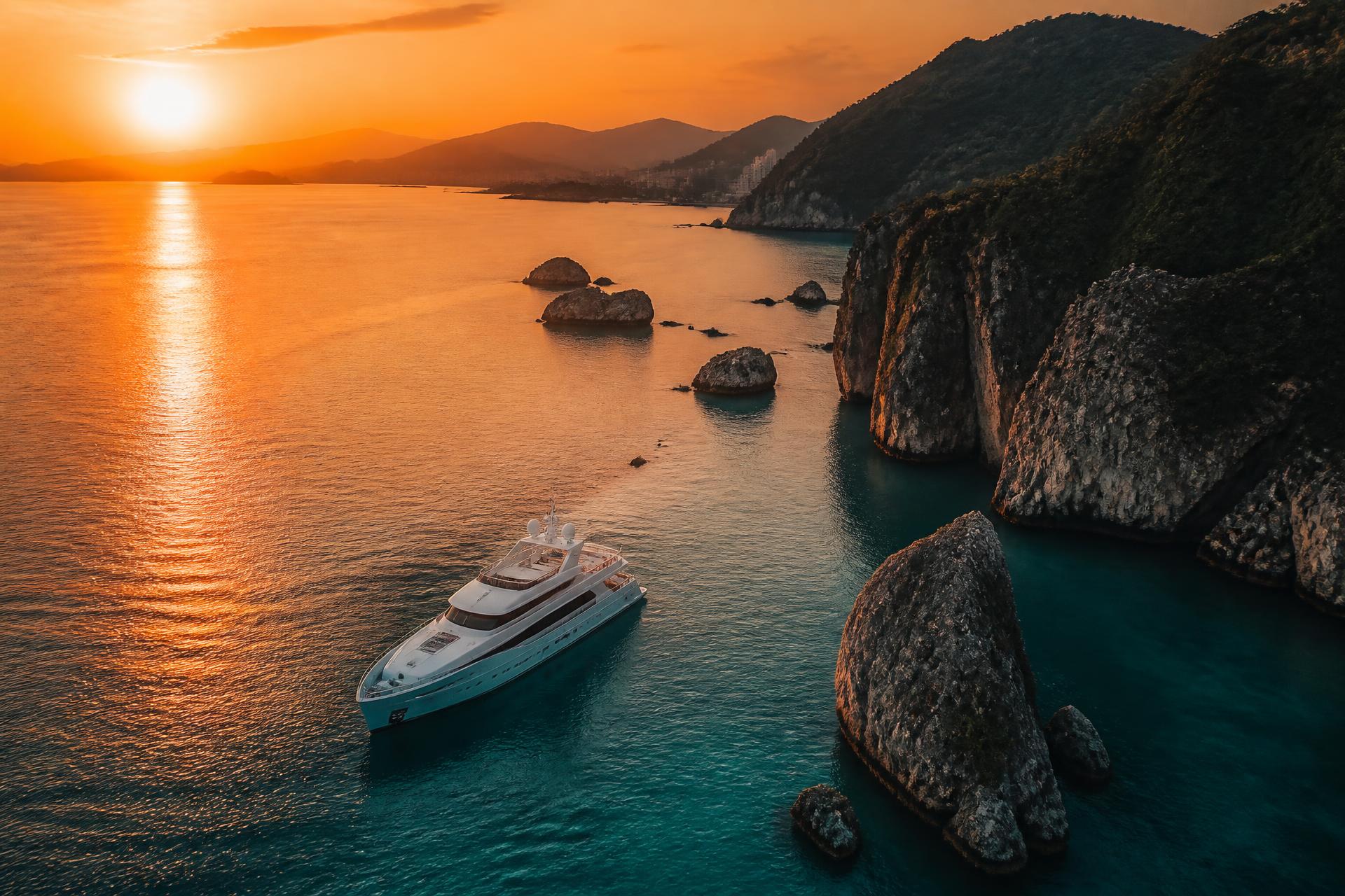 Luxury sunset over Nha Trang coastline